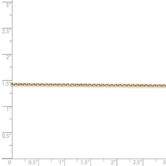 1.45mm, 14k Yellow Gold, Diamond Cut Solid Cable Chain Necklace, 22in - Picture 4 of 7